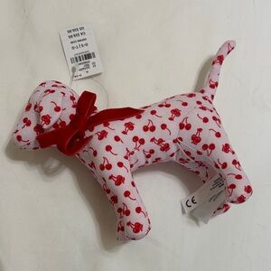 Victoria's Secret Cherry Print Dog Toy with Red Bow